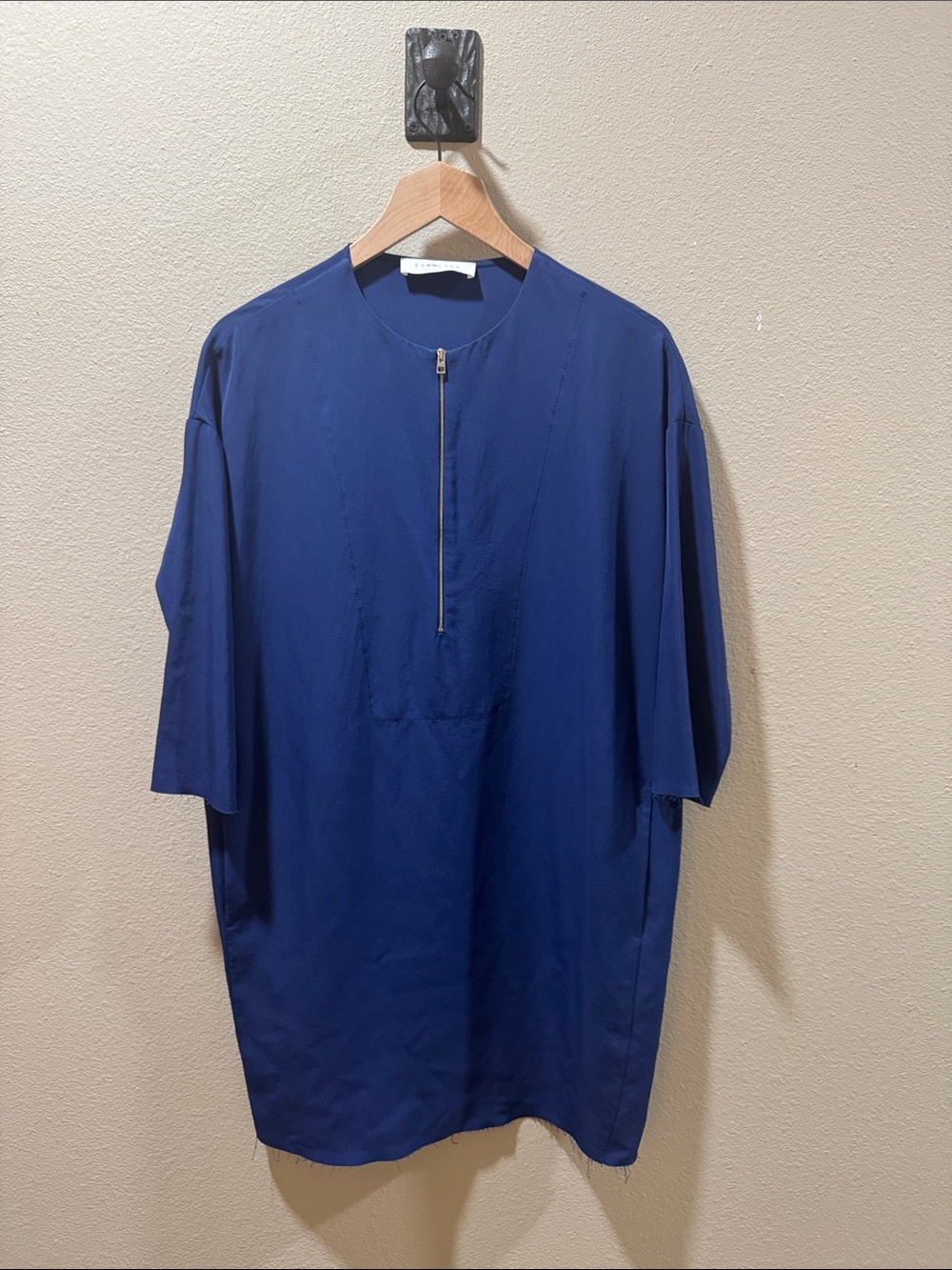 Everlane Gabardine Tunic with Zipper and Raw Edges